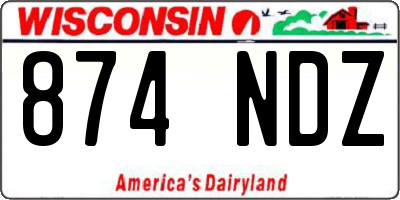 WI license plate 874NDZ
