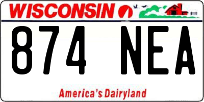 WI license plate 874NEA
