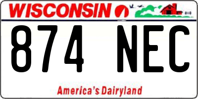 WI license plate 874NEC