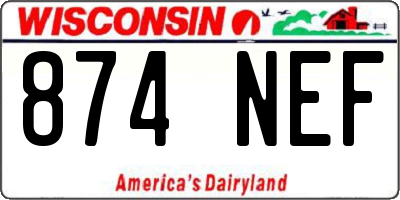WI license plate 874NEF