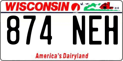 WI license plate 874NEH