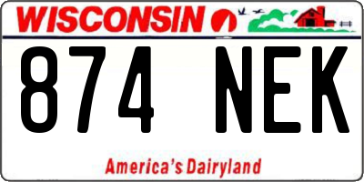 WI license plate 874NEK