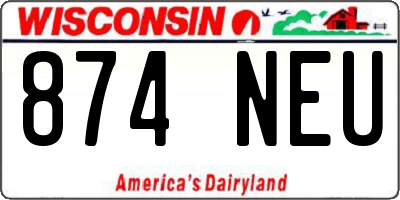 WI license plate 874NEU