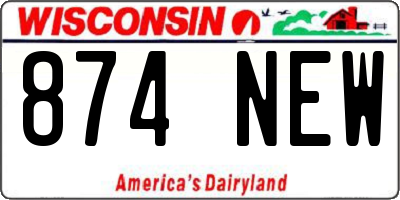 WI license plate 874NEW