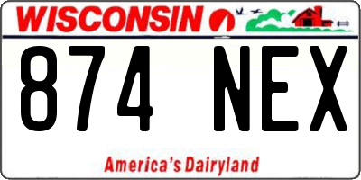 WI license plate 874NEX