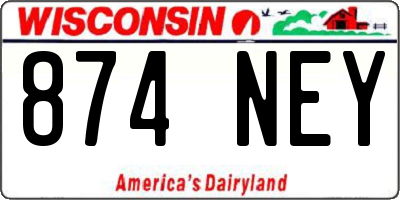 WI license plate 874NEY