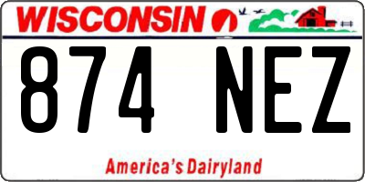 WI license plate 874NEZ