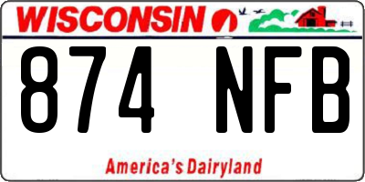 WI license plate 874NFB