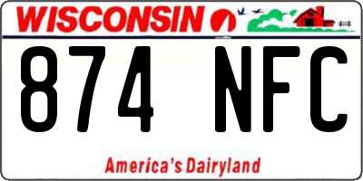 WI license plate 874NFC