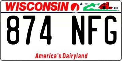 WI license plate 874NFG