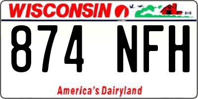 WI license plate 874NFH