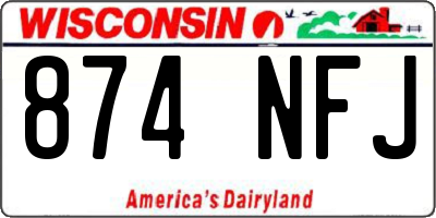 WI license plate 874NFJ