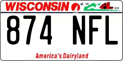 WI license plate 874NFL