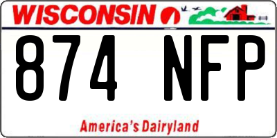 WI license plate 874NFP