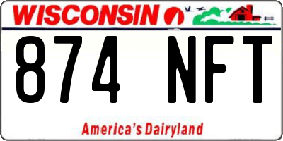 WI license plate 874NFT