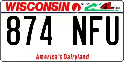 WI license plate 874NFU