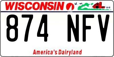 WI license plate 874NFV