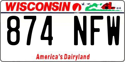WI license plate 874NFW
