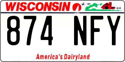 WI license plate 874NFY