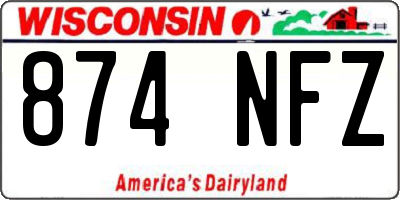 WI license plate 874NFZ