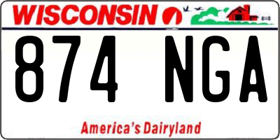 WI license plate 874NGA