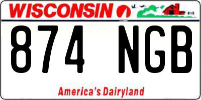 WI license plate 874NGB