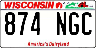 WI license plate 874NGC