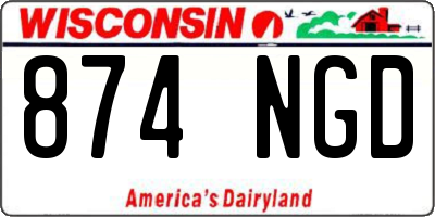 WI license plate 874NGD