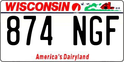 WI license plate 874NGF
