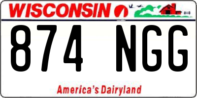 WI license plate 874NGG