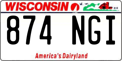 WI license plate 874NGI
