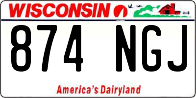 WI license plate 874NGJ