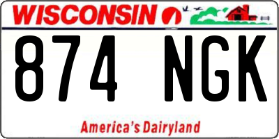 WI license plate 874NGK