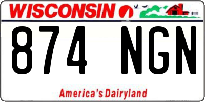WI license plate 874NGN