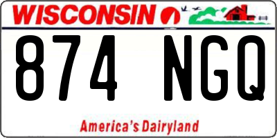 WI license plate 874NGQ