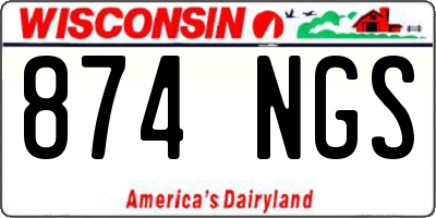 WI license plate 874NGS