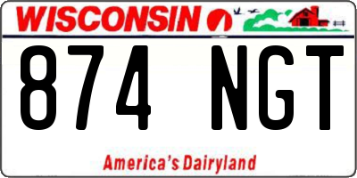WI license plate 874NGT