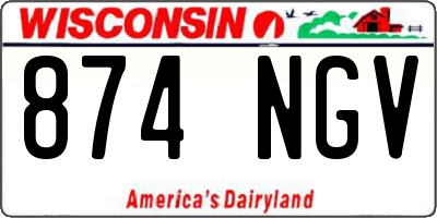 WI license plate 874NGV