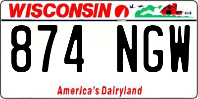 WI license plate 874NGW