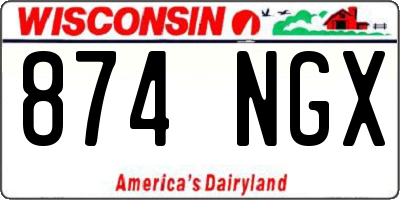 WI license plate 874NGX