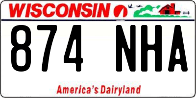 WI license plate 874NHA