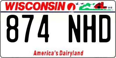 WI license plate 874NHD