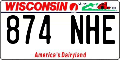 WI license plate 874NHE