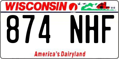 WI license plate 874NHF