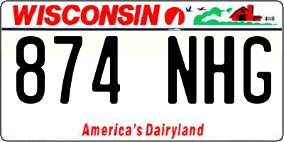 WI license plate 874NHG