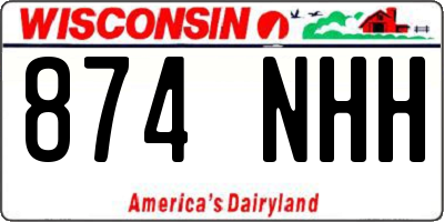 WI license plate 874NHH