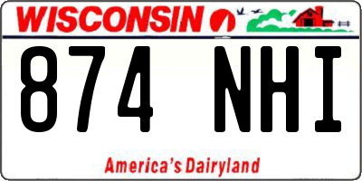 WI license plate 874NHI