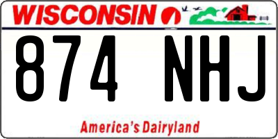 WI license plate 874NHJ