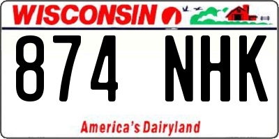WI license plate 874NHK
