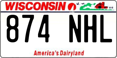 WI license plate 874NHL